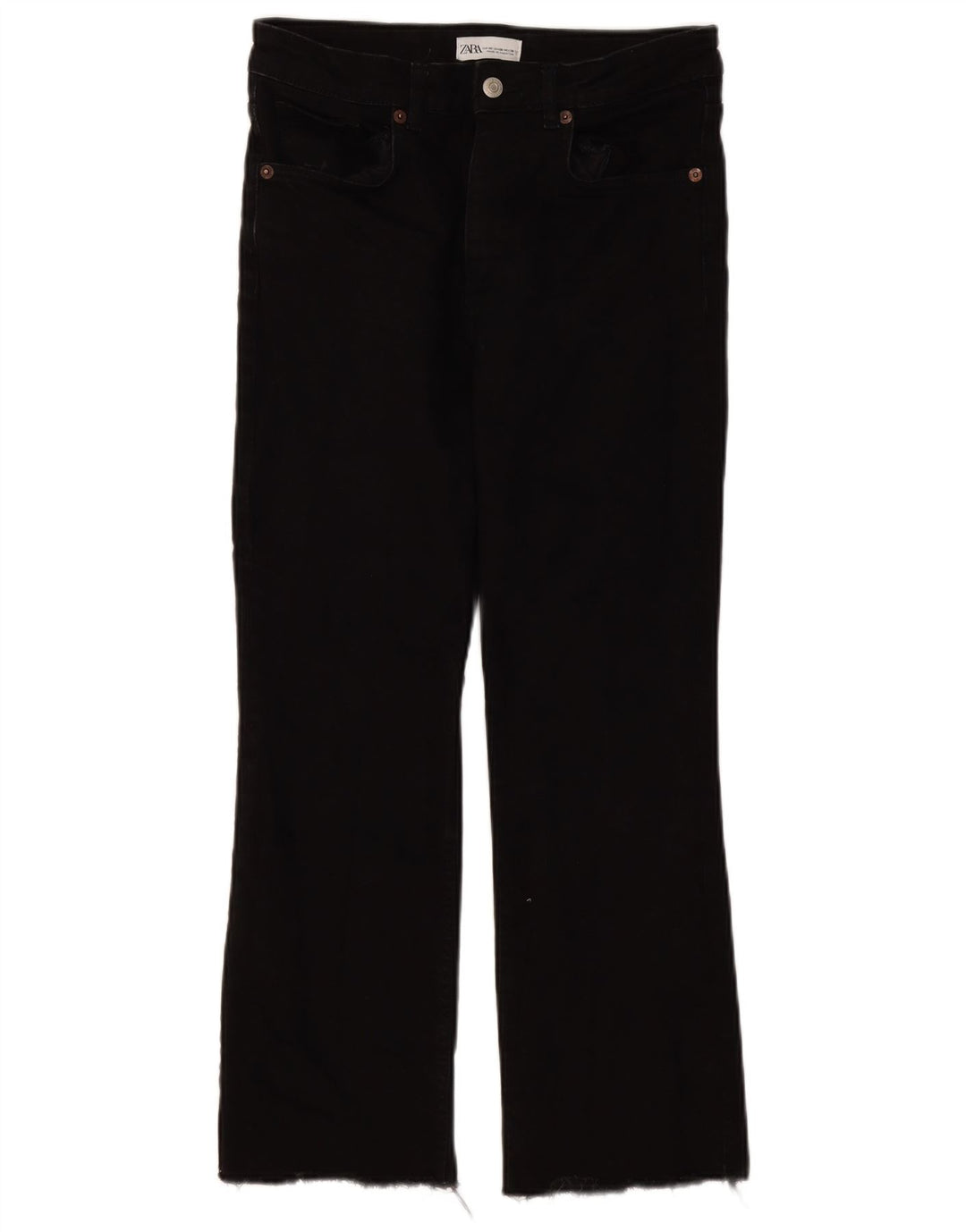 ZARA Womens Cropped Jeans EU 40 Medium W30 L25 Black