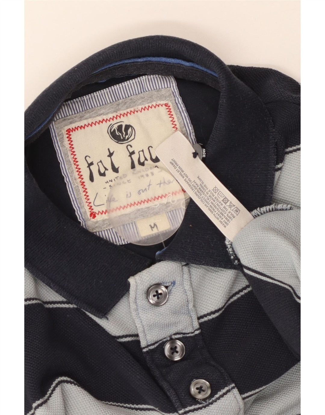 FAT FACE Poloshirt til mænd Medium Navyblå stribet bomuld