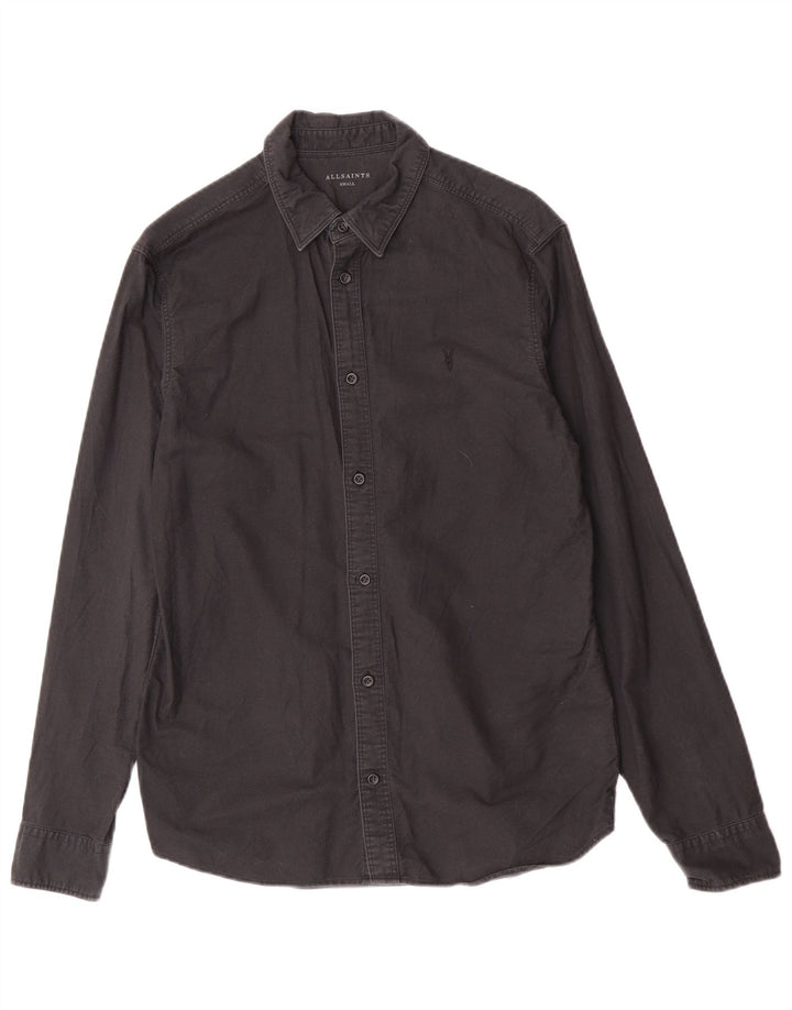 All Saints Mens Shirt Small Black Cotton
