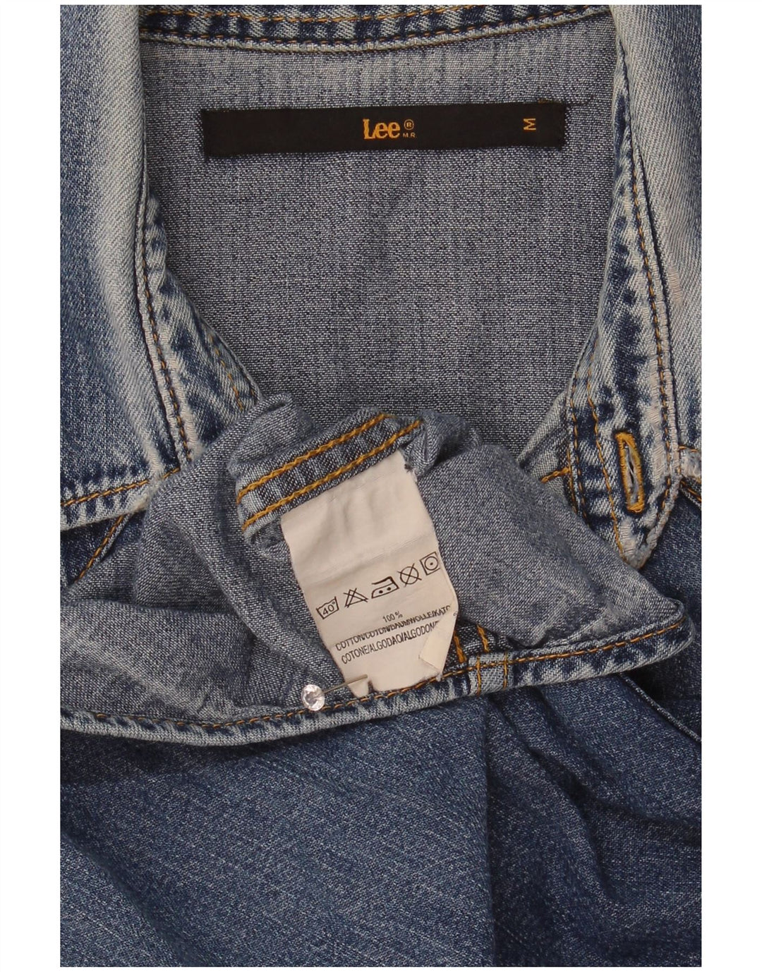 Lee Herren-Jeanshemd aus mittelblauer Baumwolle
