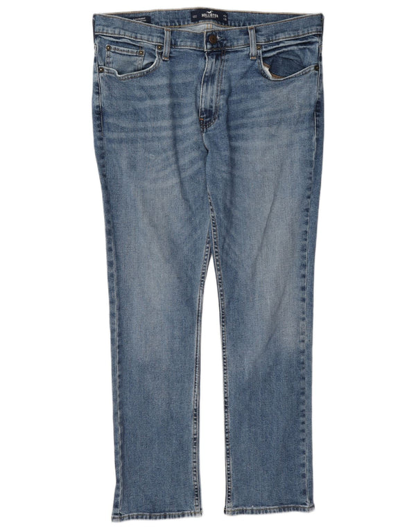 Мужские узкие прямые джинсы Hollister W34 L30, синий хлопок