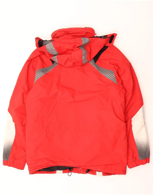 Fila Mens Hooded Windbreaker Jacket UK 40 Large Red Colourblock Polyamide