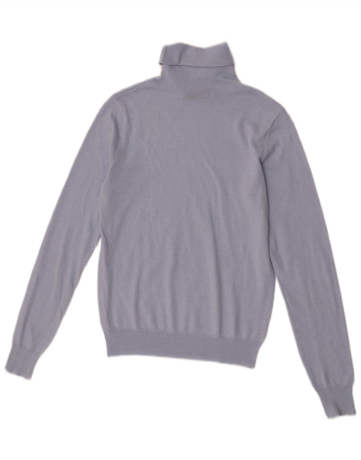 Zara Womens Roll Neck Jumper Sweater UK 12 Medium Blue