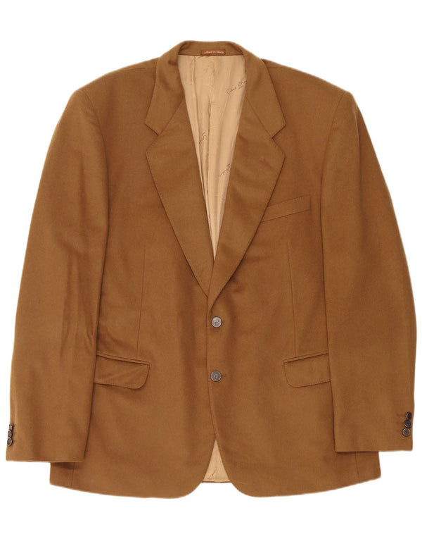 Pierre Cardin Mens 2 Button Blazer Jacket IT 54 2XL Khaki Cashmere