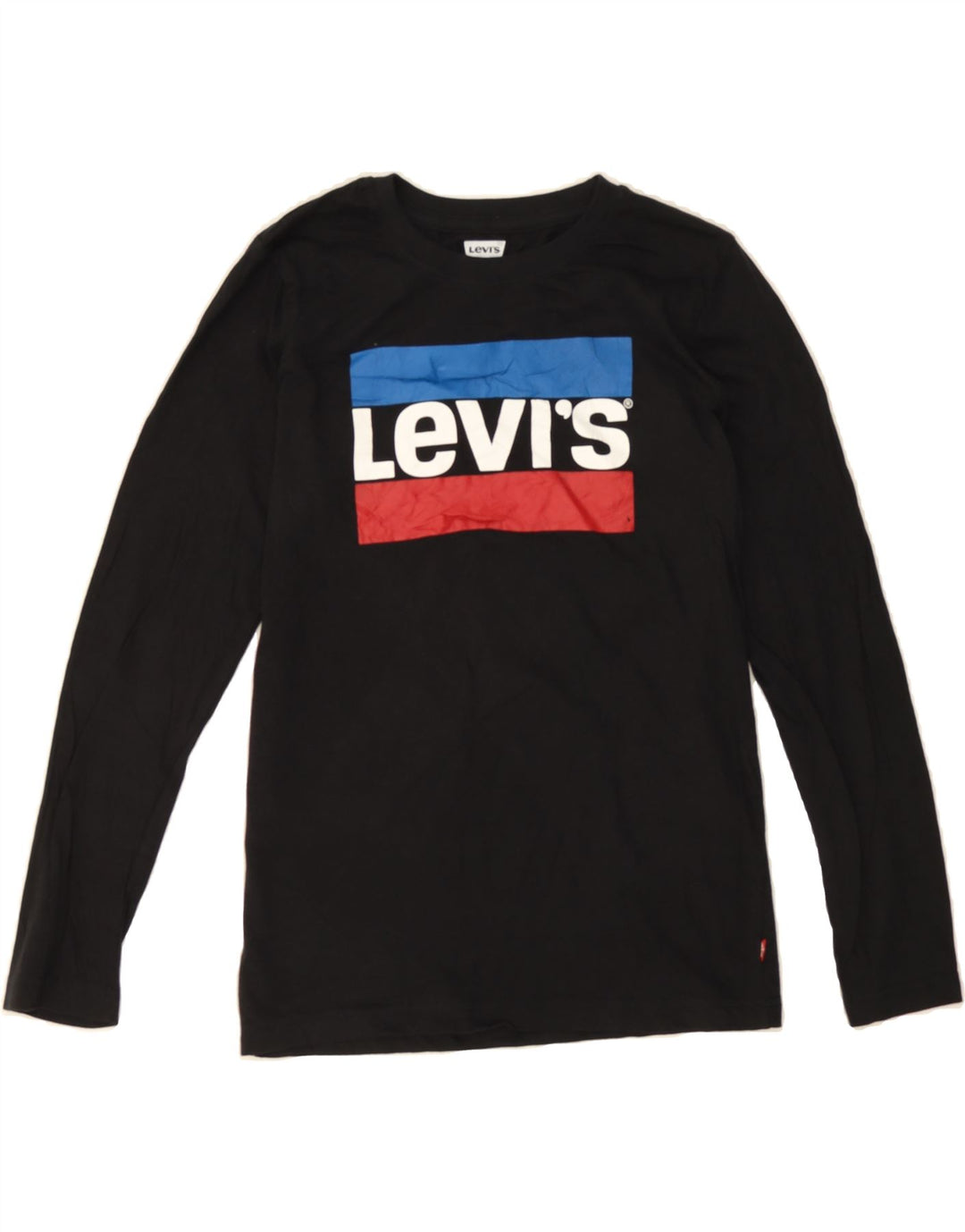 LEVI'S Boys Graphic Top Long Sleeve 14-15 Years Black Cotton Vintage Levi's and Second-Hand Levi's from Messina Hembry 