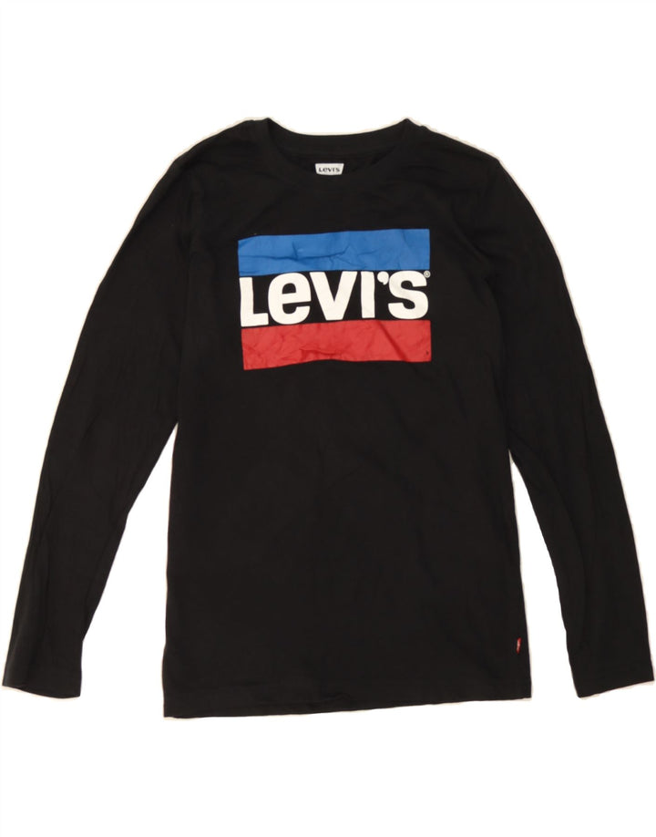 LEVI'S Boys Graphic Top Long Sleeve 14-15 Years Black Cotton Vintage Levi's and Second-Hand Levi's from Messina Hembry 