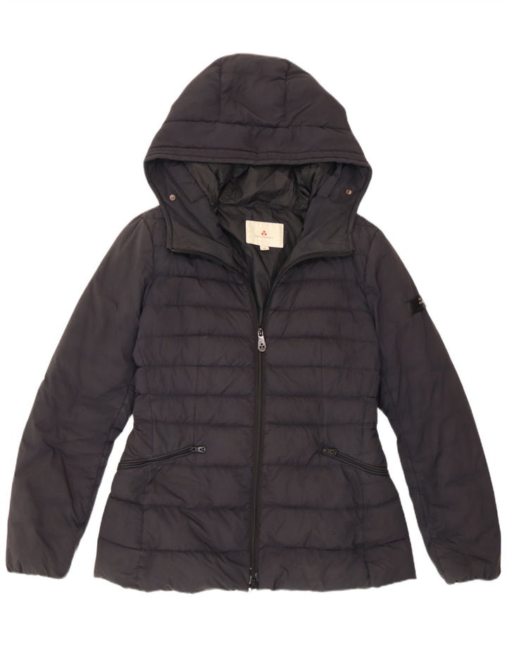 PEUTEREY Womens Hooded Padded Jacket IT 46 Large Black Polyamide