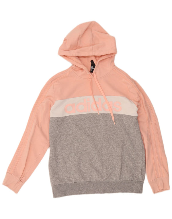 Adidas női grafikus kapucnis pulóver, UK 16/18, nagy rózsaszín, Colourblock pamut