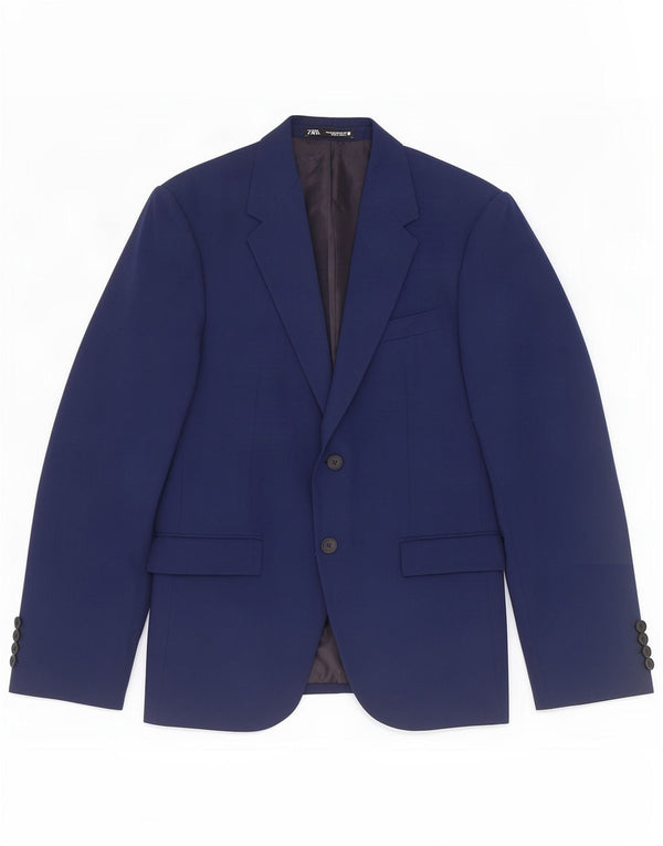 Jaqueta blazer masculina Zara com 2 botões UE 48 médio azul marinho