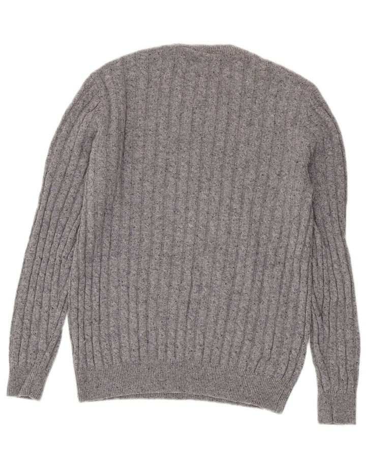 Jack Wills Mens Crew Neck Jumper Sweater Large Grey Wool