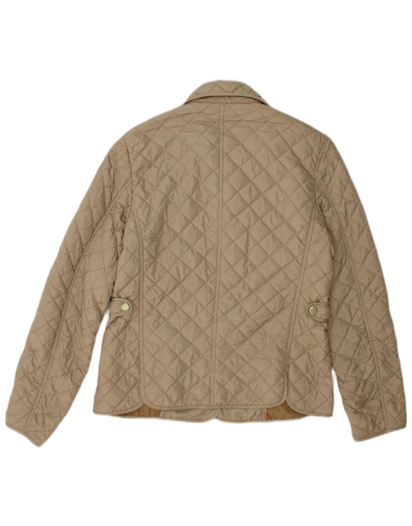Zara Womens Quilted Jacket UK 12 Medium Beige Polyester