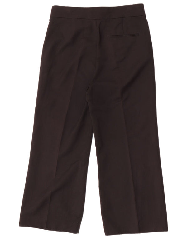 Zara Womens Wide Leg Cropped Trousers EU 38 Small W28 L24 Black