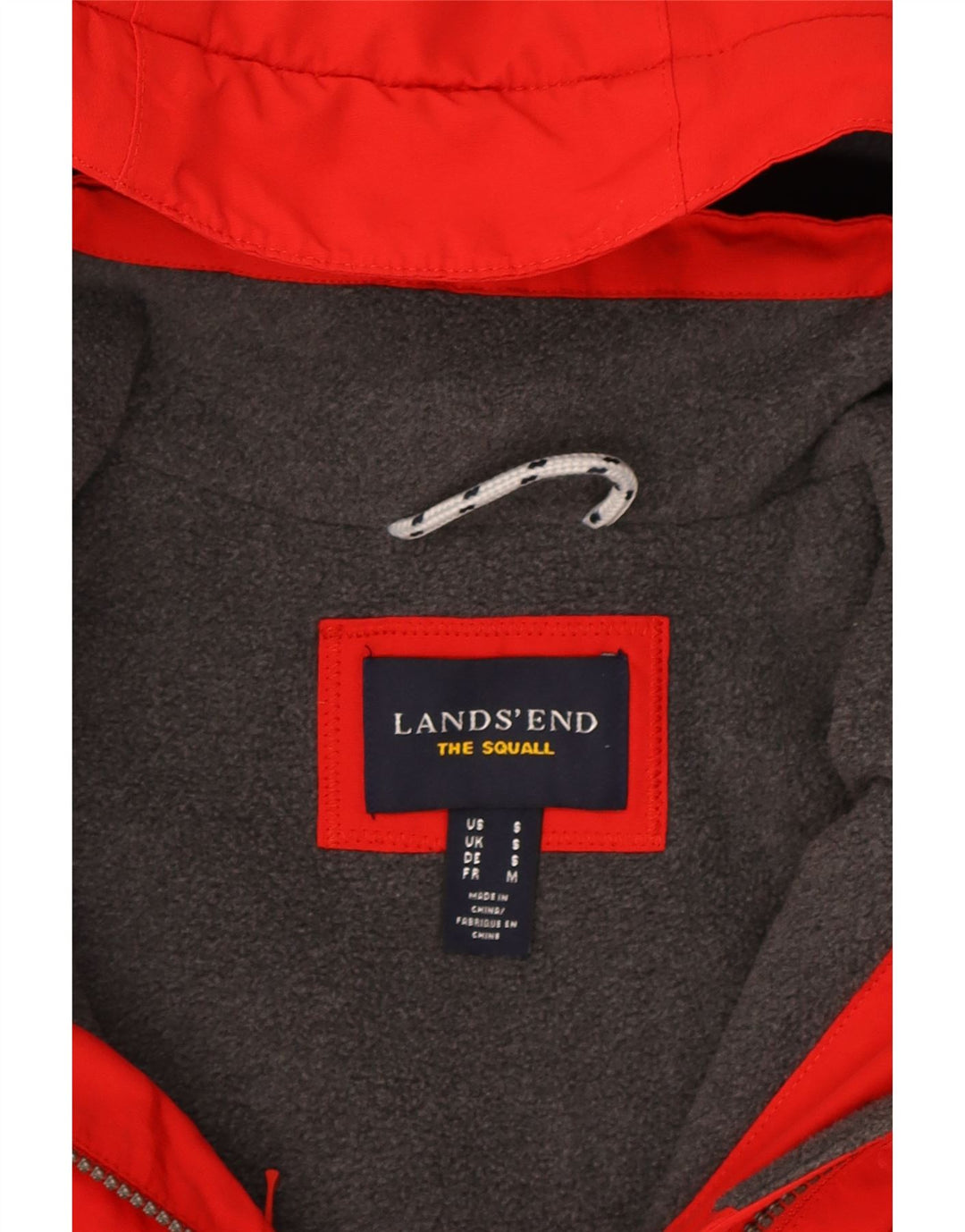 LANDS END Womens Hooded Windbreaker Jacket UK 10 Small Red Nylon Vintage Lands End and Second-Hand Lands End from Messina Hembry 