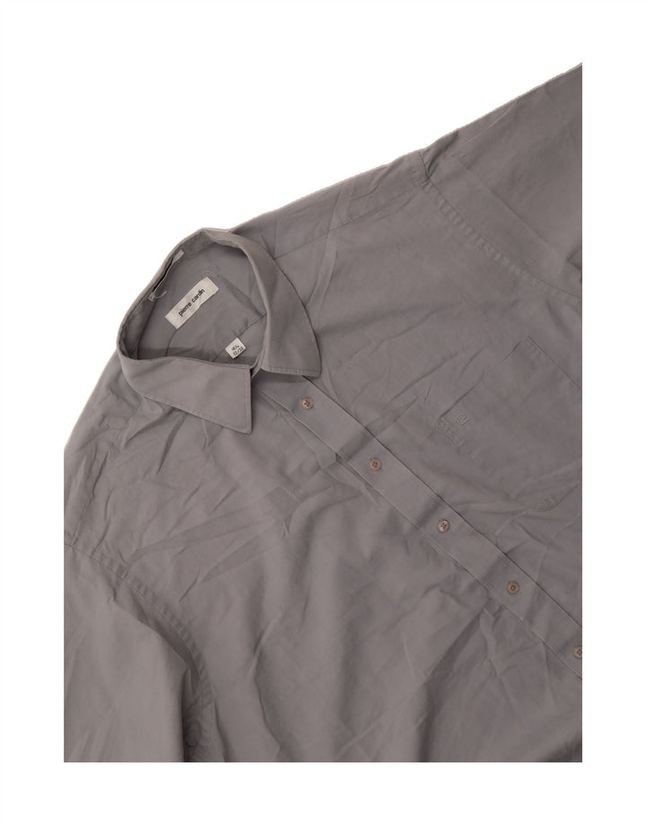 PIERRE CARDIN Mens Shirt Size 16 1/2 Large Grey Cotton Vintage Pierre Cardin and Second-Hand Pierre Cardin from Messina Hembry 