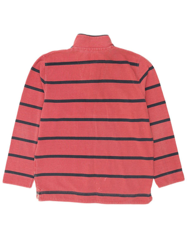 Crew Clothing Mens Zip Neck Sweatshirt Jumper Large Red Striped Cotton