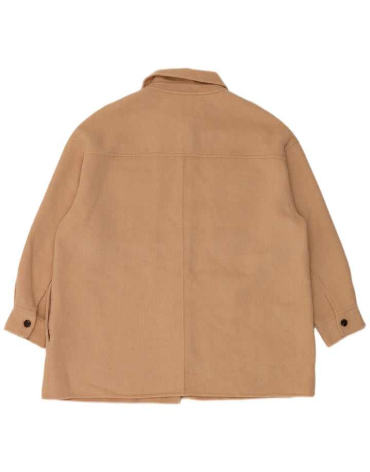 Zara Mujer Chaqueta Bomber Extragrande UK 44 Lana Beige Mediana