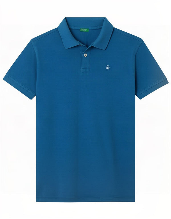 Polo Benetton Bambino 13-14 Anni 3XL Cotone Blu