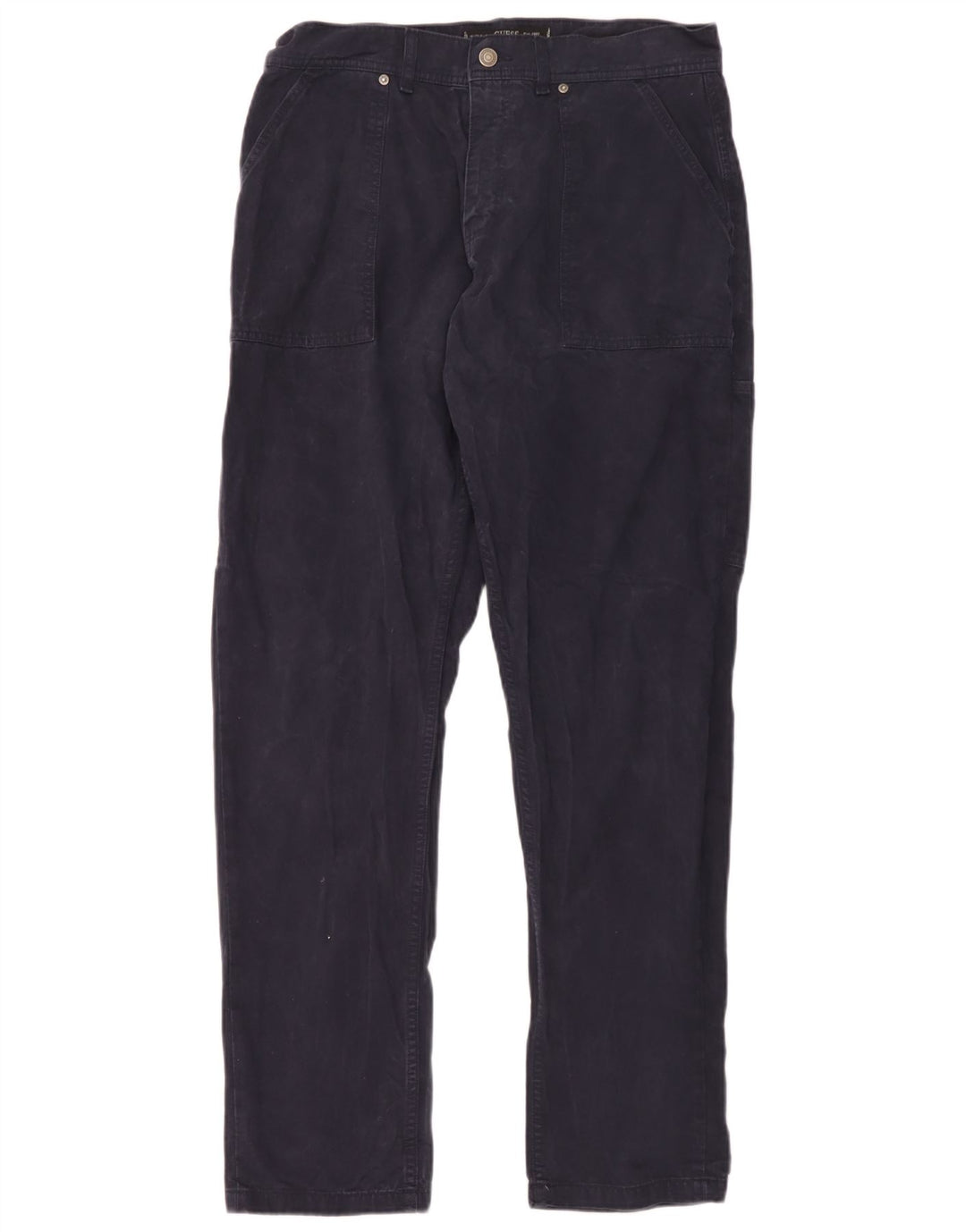 Guess Mens Straight Cargo Trousers W32 L32 Navy Blue