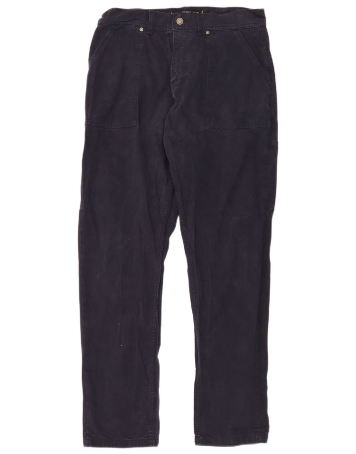 Guess Mens Straight Cargo Trousers W32 L32 Navy Blue