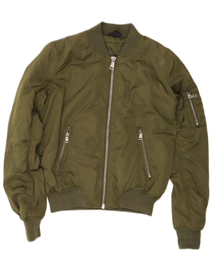 Topshop Chaqueta Bomber Acolchada para Mujer UK 8 Small Poliéster Verde