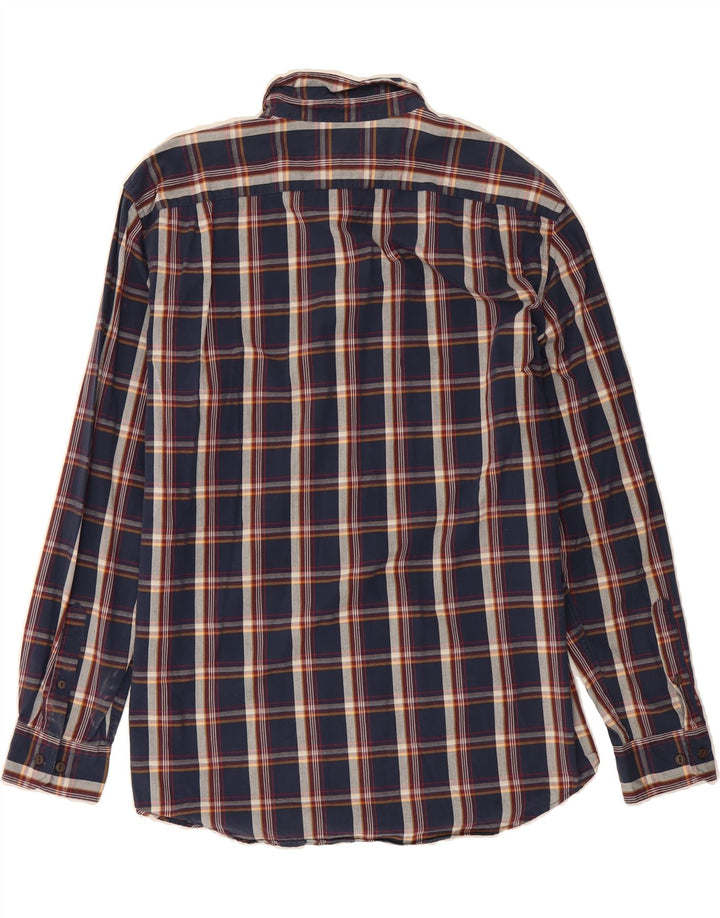 NAUTICA Mens Shirt Large Navy Blue Check Cotton Vintage Nautica and Second-Hand Nautica from Messina Hembry 