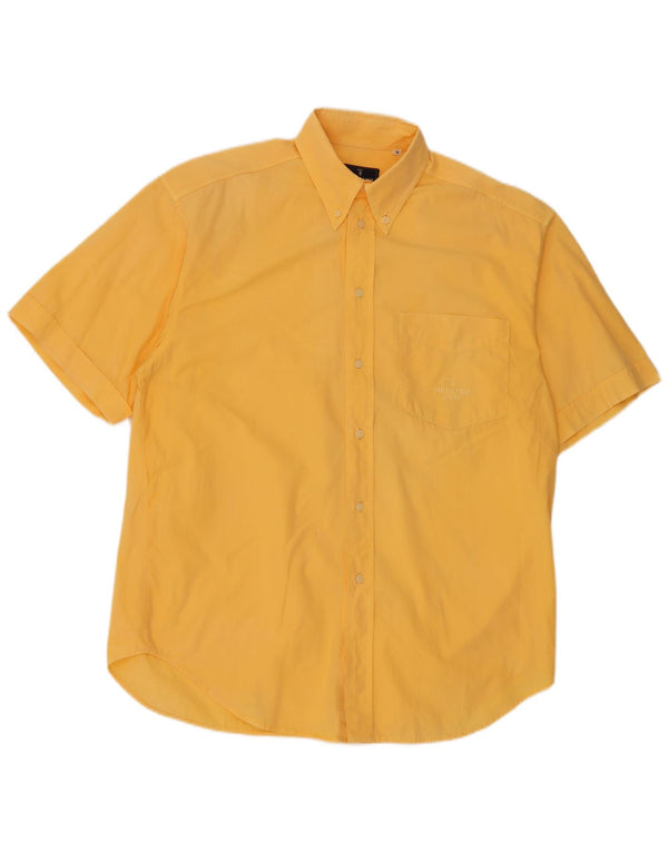 Camisa Hombre Trussardi Jeans Manga Corta Small Amarillo Algodón