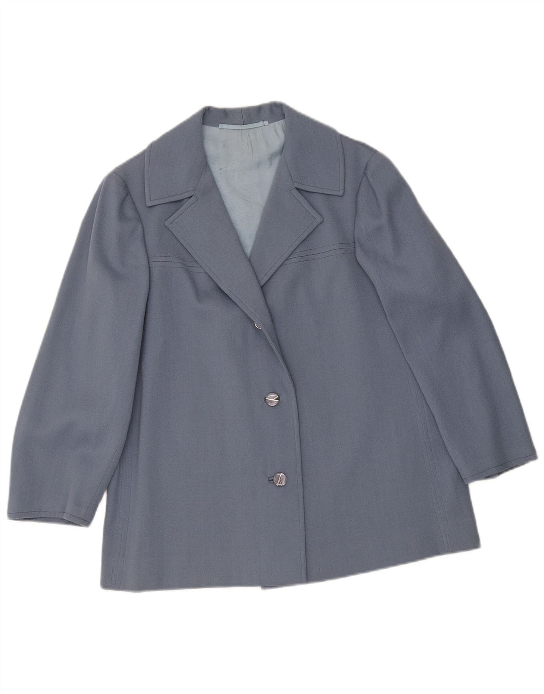 Vintage Damen 3-Knopf-Blazerjacke UK 14 Mittelblau