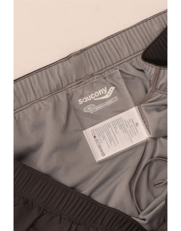 Saucony Mens Sport Shorts XL Grey Polyester