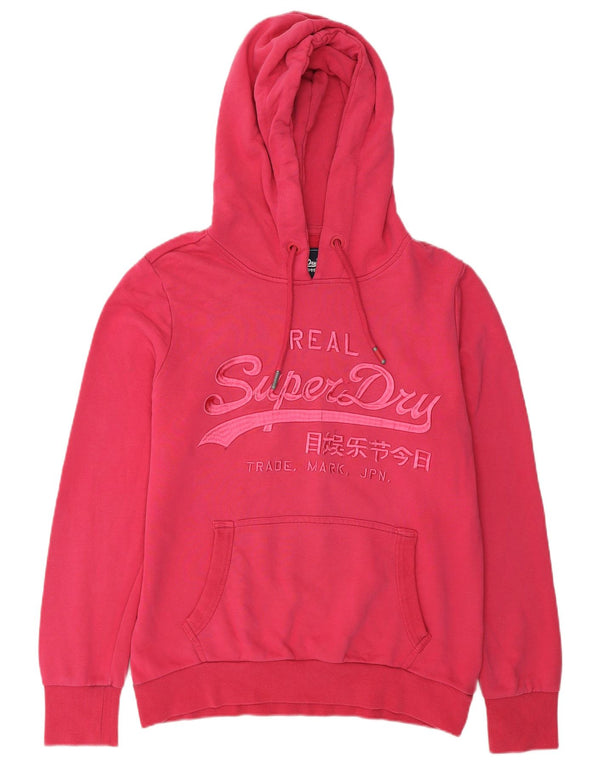 Женский джемпер с капюшоном Superdry UK 14, большой розовый, хлопок
