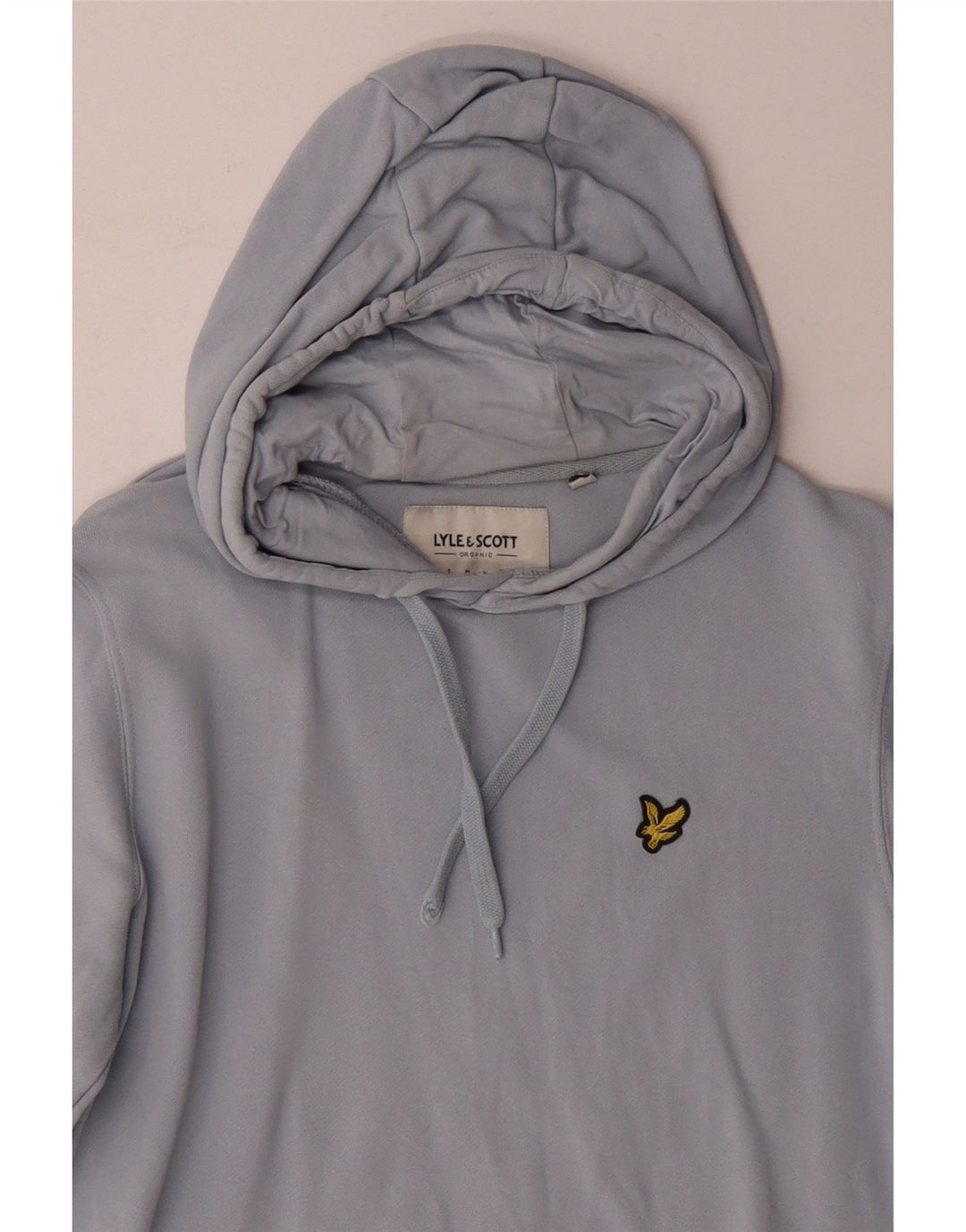 LYLE & SCOTT Mens Hoodie Jumper Small Blue Cotton