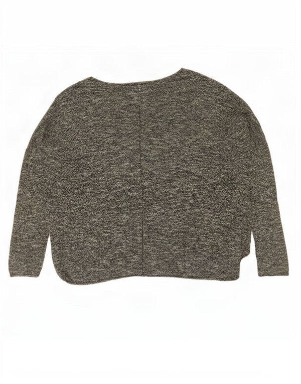Maglione oversize con scollo a barca da donna Zara UK 10 piccolo grigio screziato