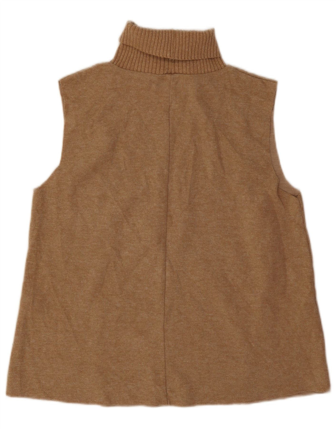 Zara Damen Rollkragen-Tanktop UK 14 Medium Beige Polyester