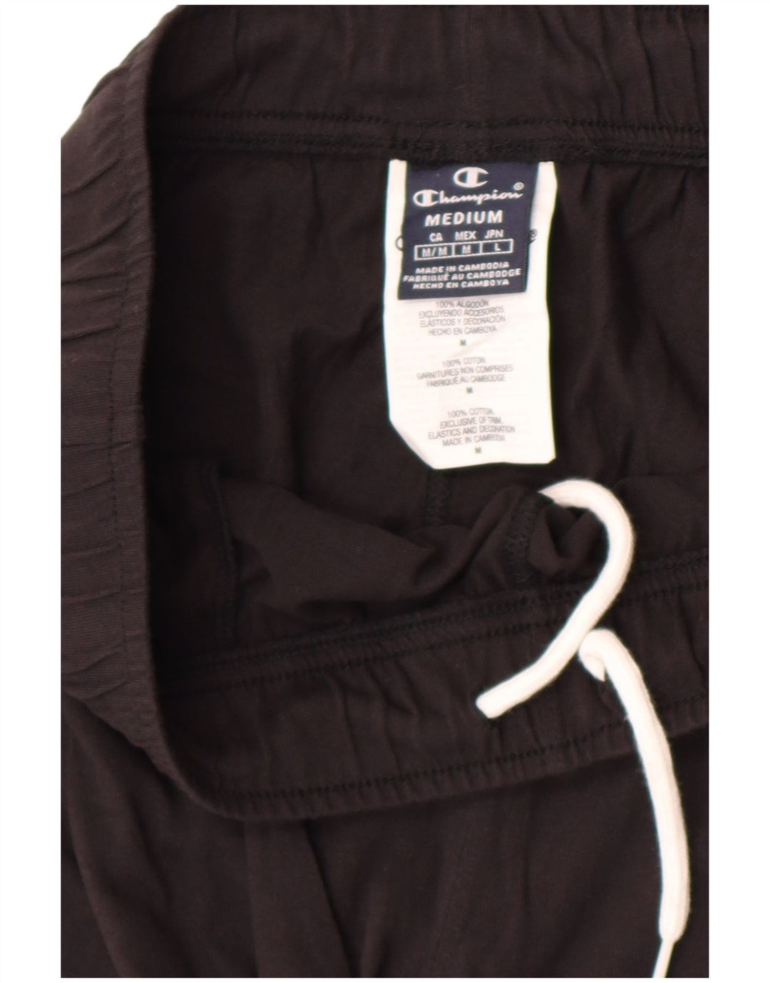 CHAMPION Pantalon de Survêtement Homme Noir Moyen Coton