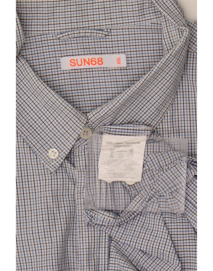 SUN68 Mens Shirt 2XL Blue Check Cotton Vintage Sun68 and Second-Hand Sun68 from Messina Hembry 