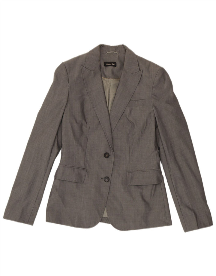 MASSIMO DUTTI Womens 2 Button Blazer Jacket EU 38 Small Grey
