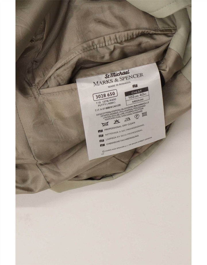 Jachetă pentru bărbați Marks & Spencer, cu 3 nasturi, UK 40, bumbac mediu, bej