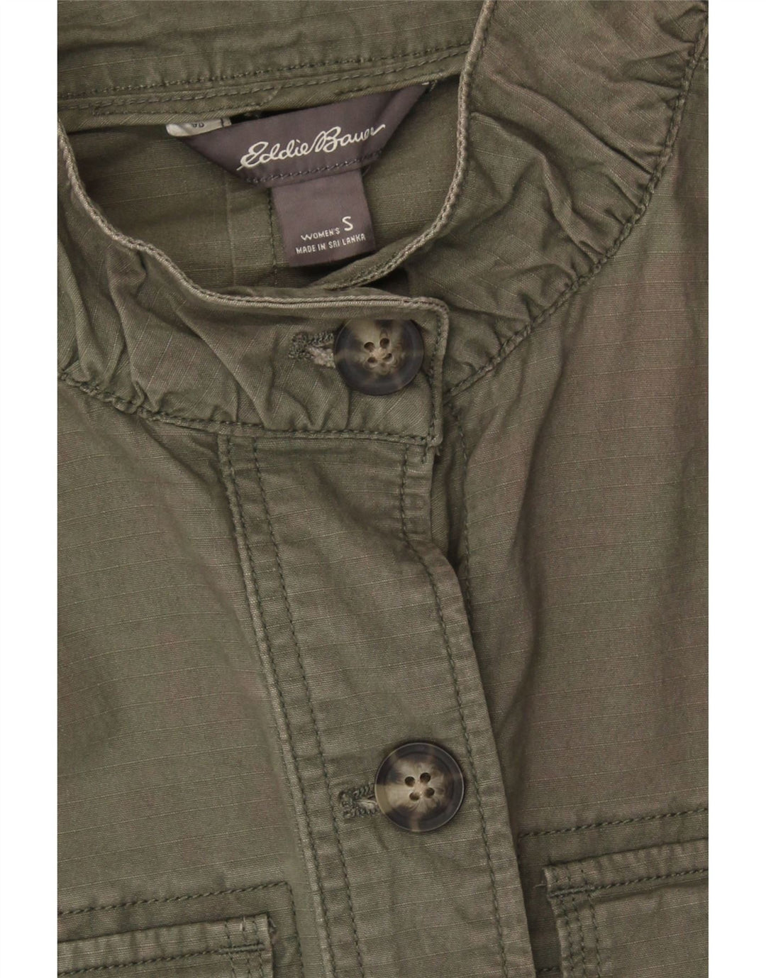 EDDIE BAUER Womens Military Jacket UK 10 Small Khaki Cotton Vintage Eddie Bauer and Second-Hand Eddie Bauer from Messina Hembry 
