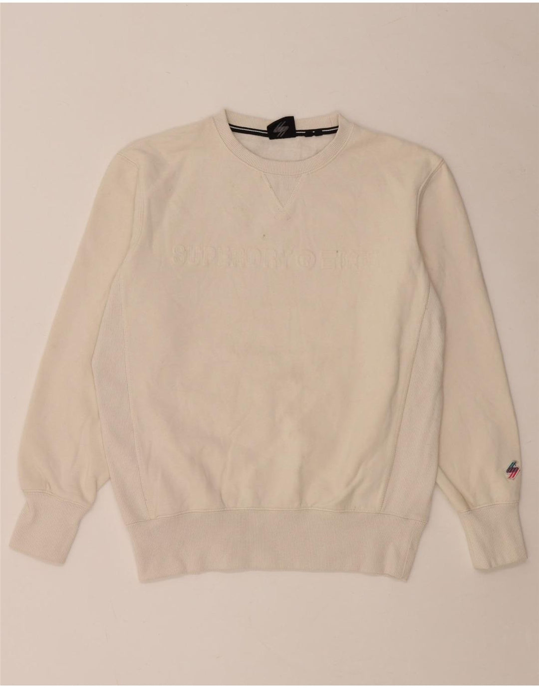 Superdry Grafisk Sweatshirt-trøje til mænd Medium Off White Bomuld