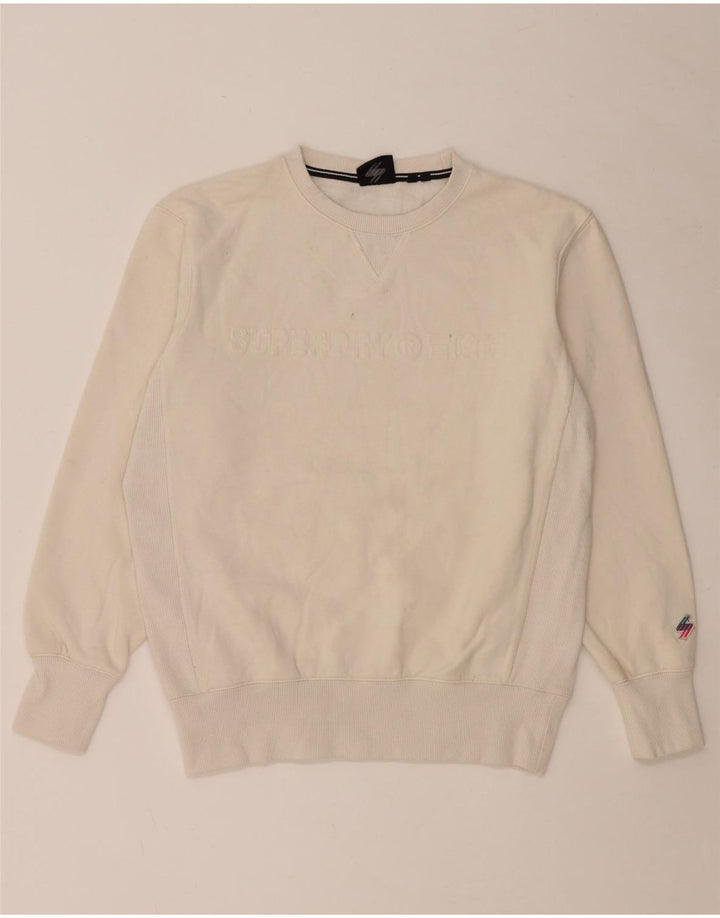 Superdry Grafisk Sweatshirt-trøje til mænd Medium Off White Bomuld