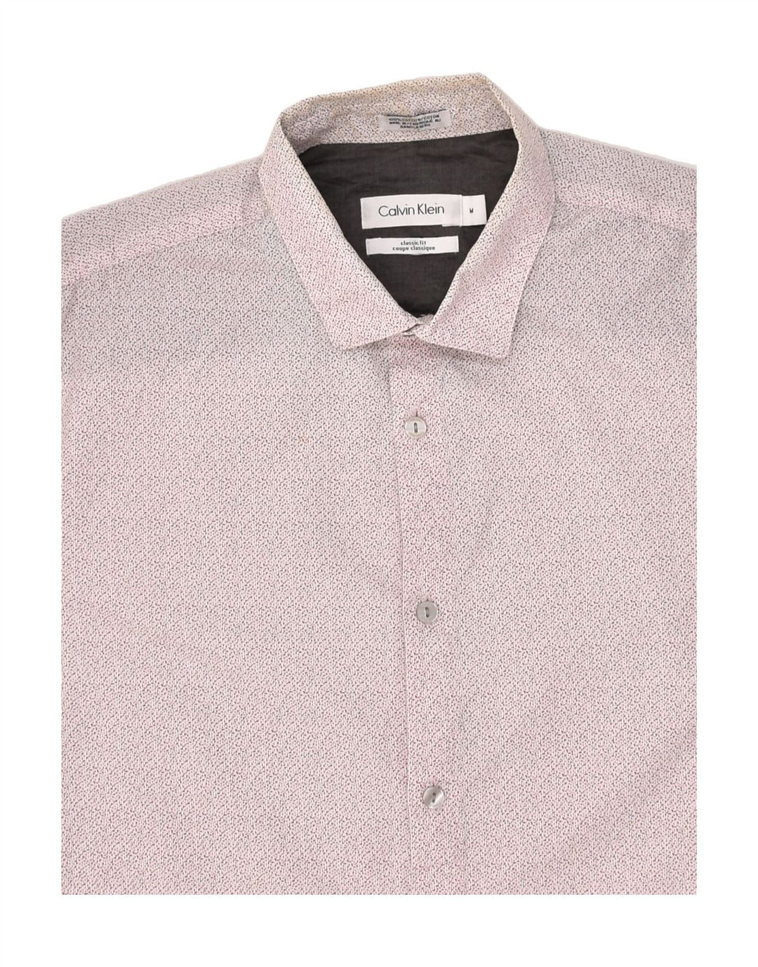 CALVIN KLEIN Mens Classic Fit Shirt Medium Pink Spotted Cotton Vintage Calvin Klein and Second-Hand Calvin Klein from Messina Hembry 