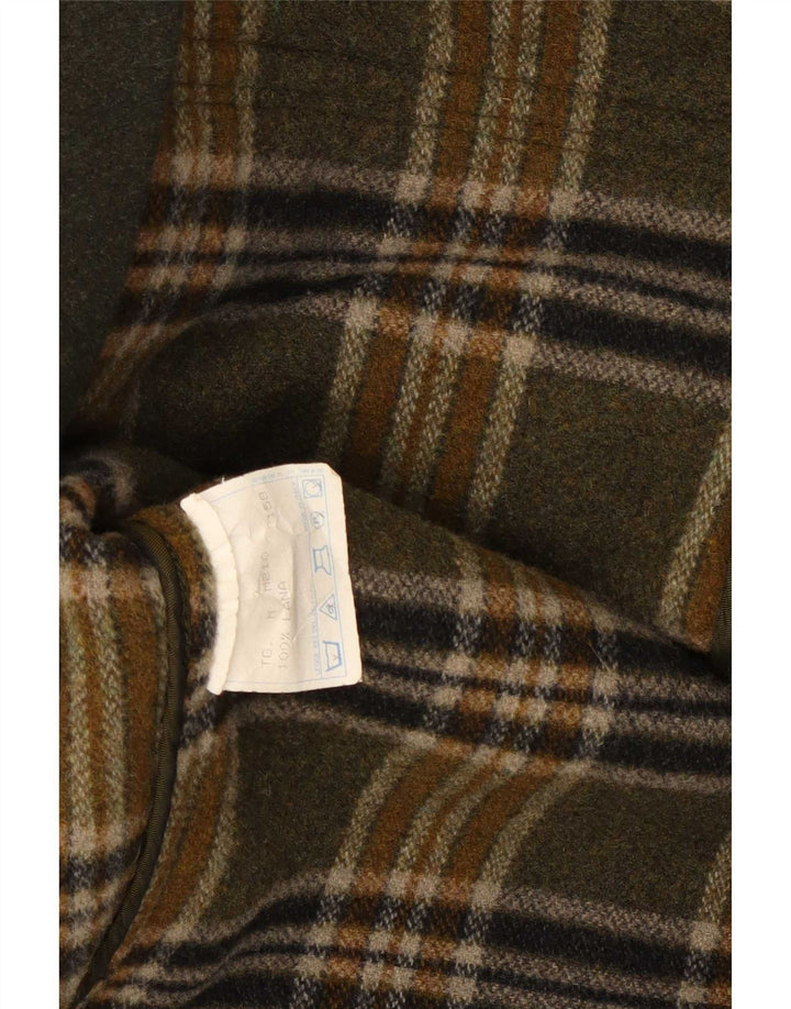 Vintage Mens Duffle Coat UK 38 Medium Khaki Wool