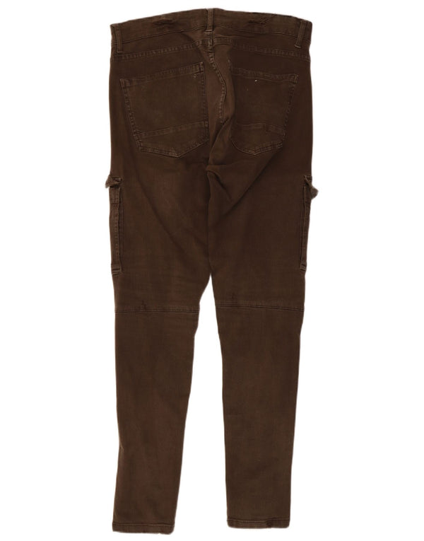 Zara Mens Slim Cargo nadrág EU 44 Large W34 L29 Khaki