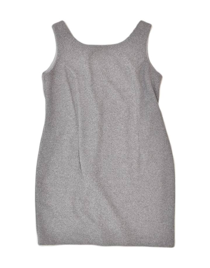 VINTAGE Womens Sheath Dress UK 14 Large Grey Polyester | Vintage | Thrift | Second-Hand | Used Clothing | Messina Hembry 