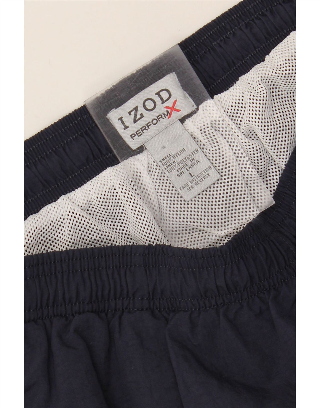 IZOD Mens Sport Shorts Large  Navy Blue Nylon Vintage Izod and Second-Hand Izod from Messina Hembry 