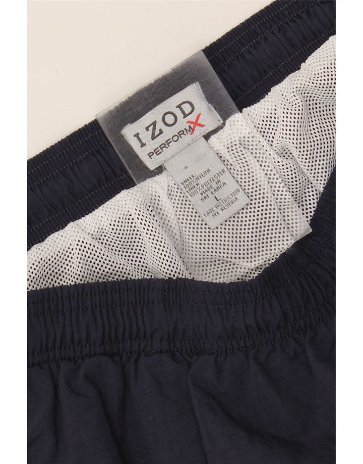IZOD Mens Sport Shorts Large  Navy Blue Nylon Vintage Izod and Second-Hand Izod from Messina Hembry 