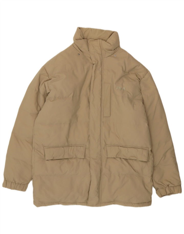 Fila Mens Padded Coat UK 40 Large Beige Nylon