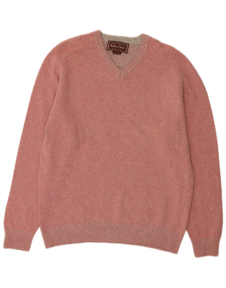 Marlboro Classics Herre V-hals sweater 2XL Pink Uld