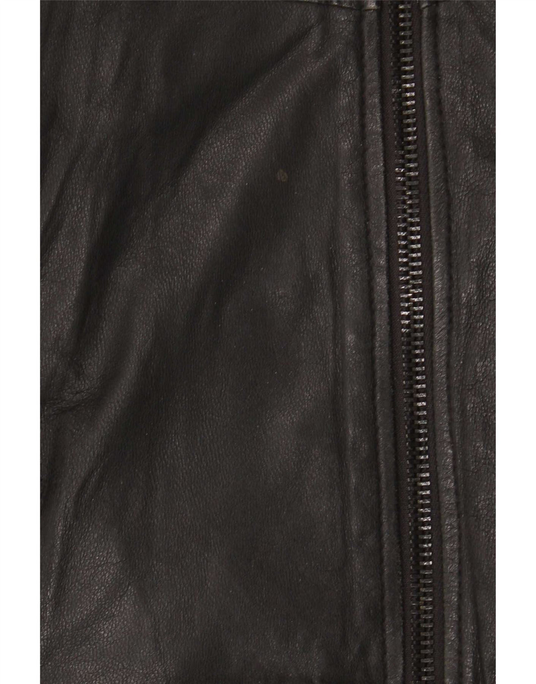 Replay Mens Bomber Leather Jacket UK 38 Medium Black Leather