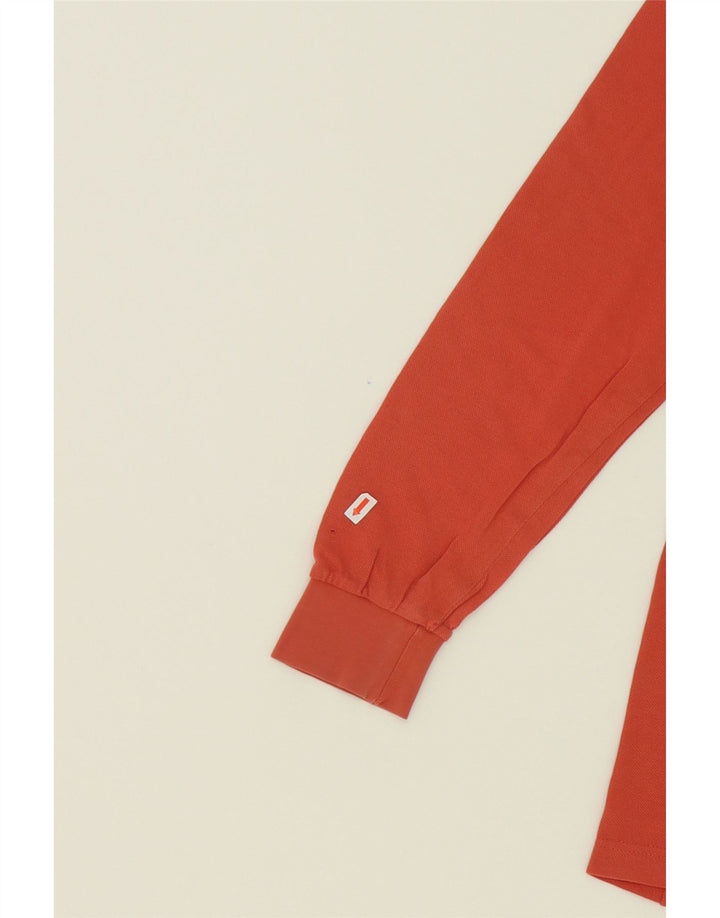 SERGIO TACCHINI Mens Long Sleeve Polo Shirt Medium Orange Cotton Vintage Sergio Tacchini and Second-Hand Sergio Tacchini from Messina Hembry 