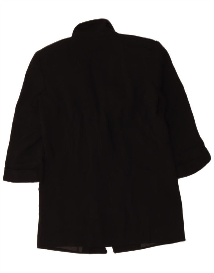 Jachetă pentru femei Zara, supradimensionată, cu mâneci 3/4, blazer deschis, UK 6 XS, poliester negru